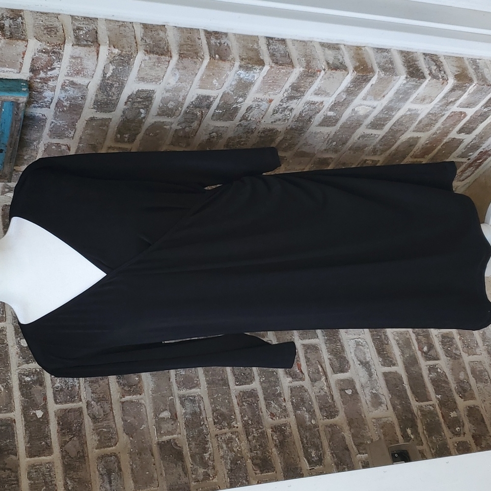 NWT! Chico's Black Rosemary Black Flattering Wrap Dress - Picture 3 of 6